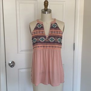 Boho Blush Embroidery Top